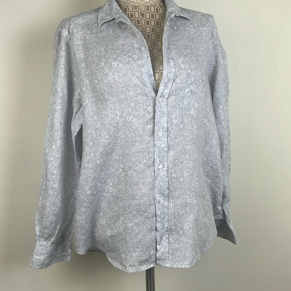Frank & Eileen Pale Blue Floral Button-Down Shirt